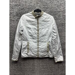 Les Copains‎ Full Zip Reversible Moto Jacket White & Gray Womens Size 40